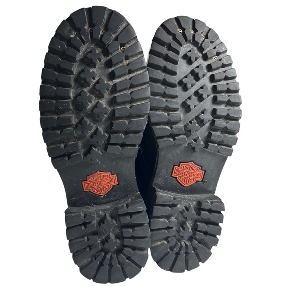 Harley Davidson Black Leather Moto Biker Boots - Picture 13 of 14